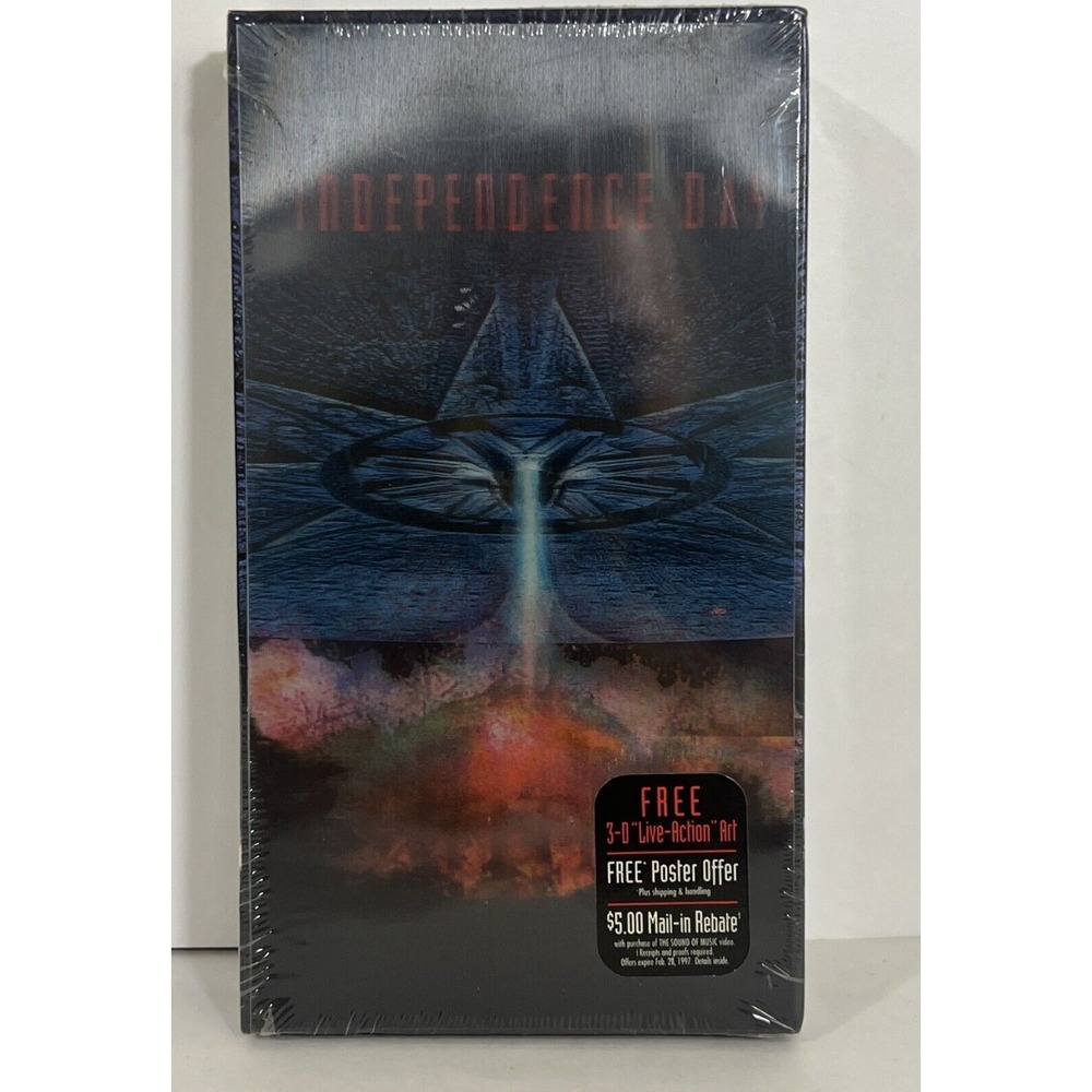 Independence Day (VHS) New Factory Sealed 1996 3D Cover Holographic Design
